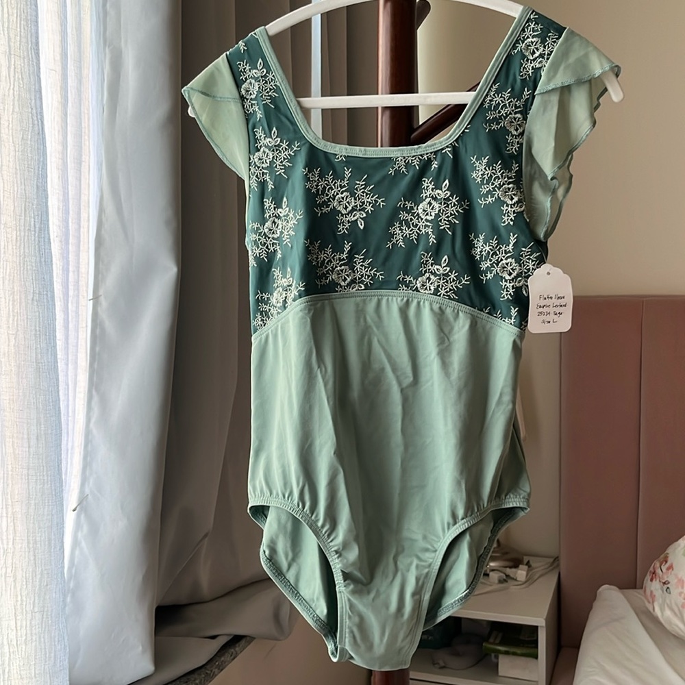 Suffolk flutter sleeve empire leotard